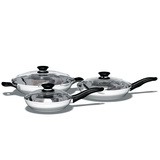 Conjunto de 6 peças de Recipientes de Cozinha Antiaderentes com Tampa em Vidro Temperado